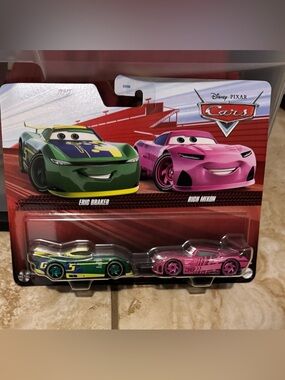 Disney Cars Eric Braker & Rich Mixon 2-Pack - Green & Pink